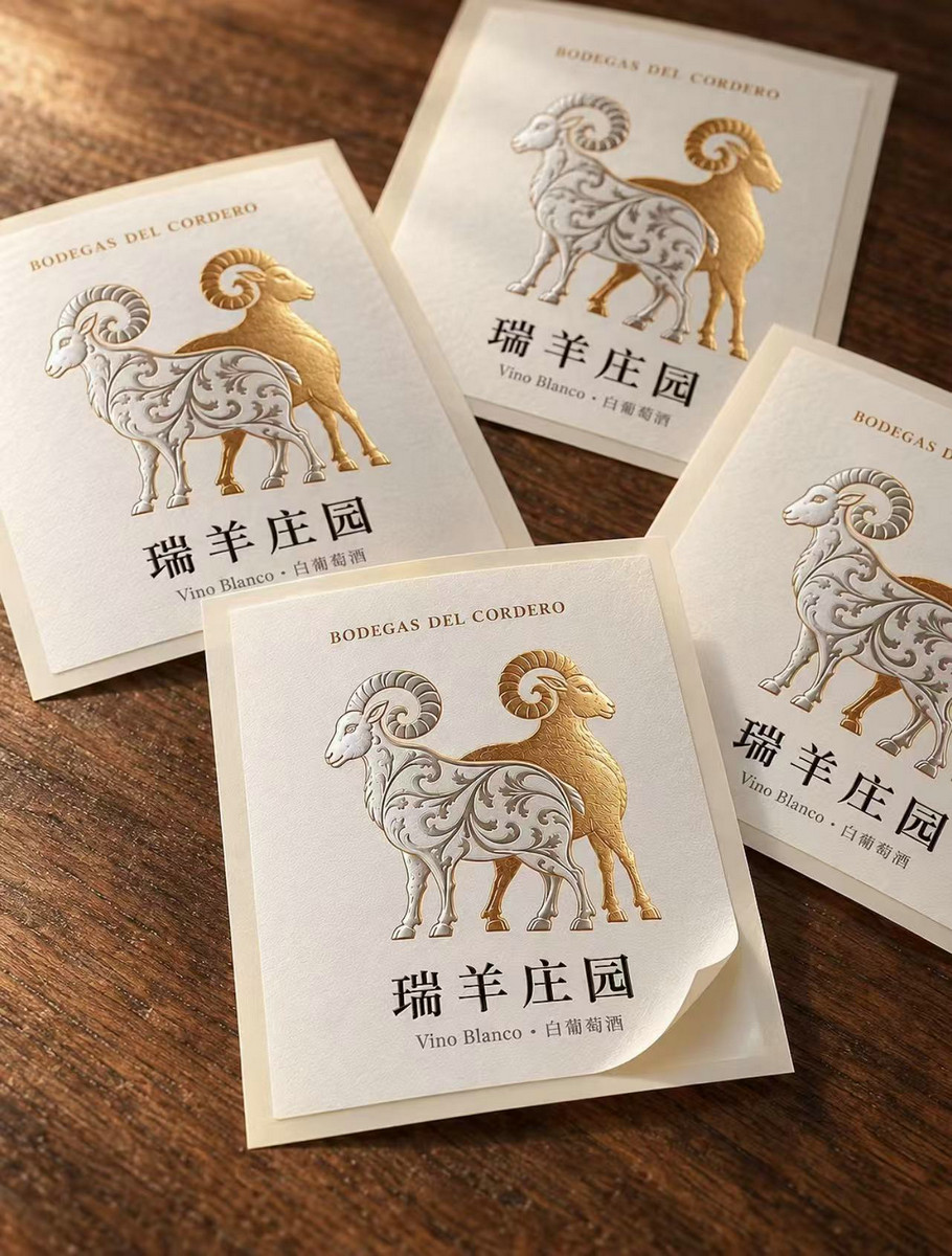 Custom Vino Blanko Wine Label Gold Foil Paper Sticker FY302