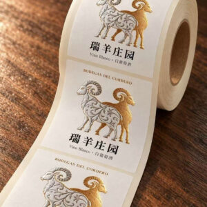 Alternative view of Custom Vino Blanko Wine Label Gold Foil Paper Sticker FY302