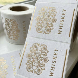 Alternative view of Custom Gold Foil Embossed Texture Adhesive Label Sticker FY306